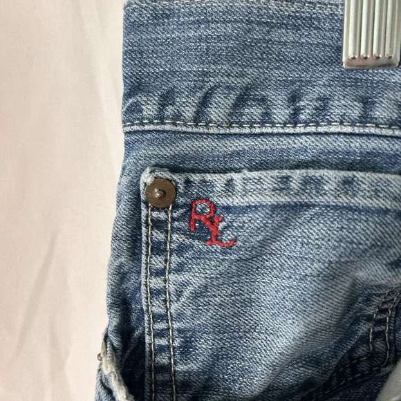 Polo Ralph Lauren Jeans Men's 36x32 Light Wash Blue Denim 100% Cotton Button Zip - Picture 7 of 13